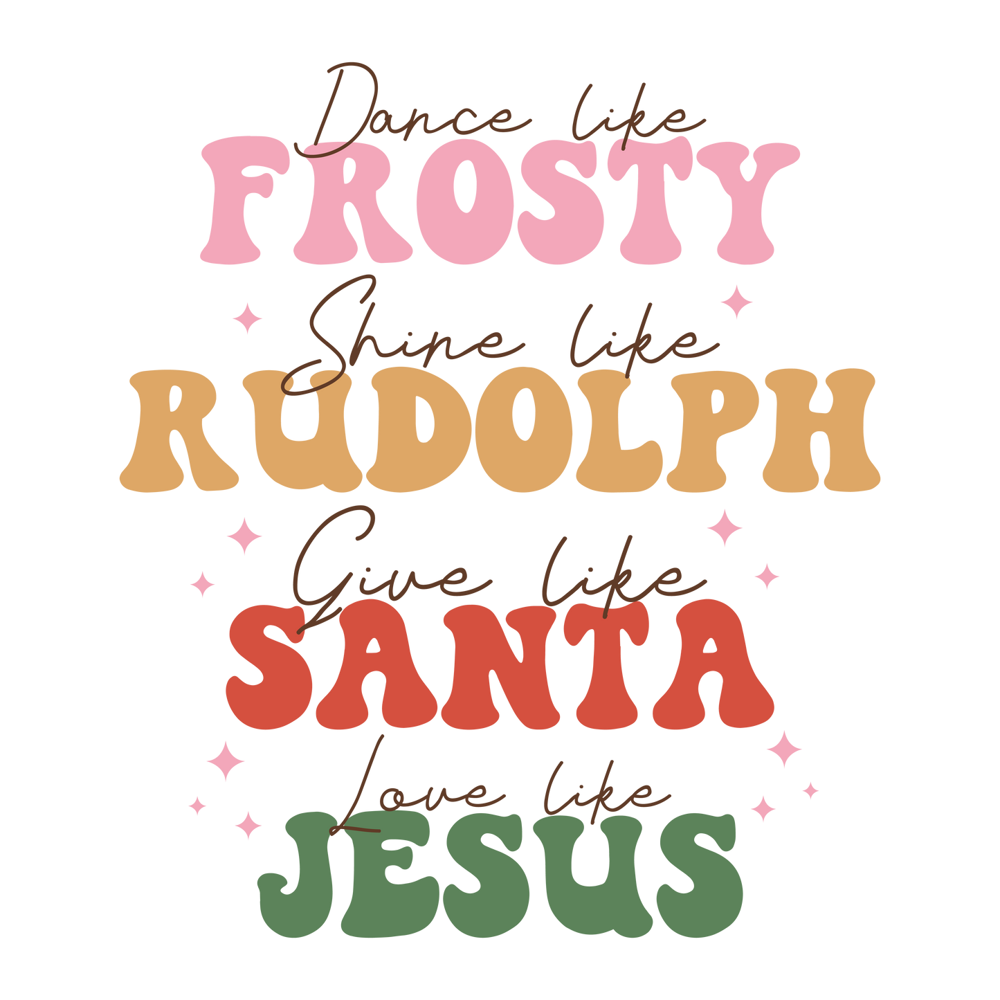 #210 - Frosty Rudolph Santa Jesus - DTF Transfer