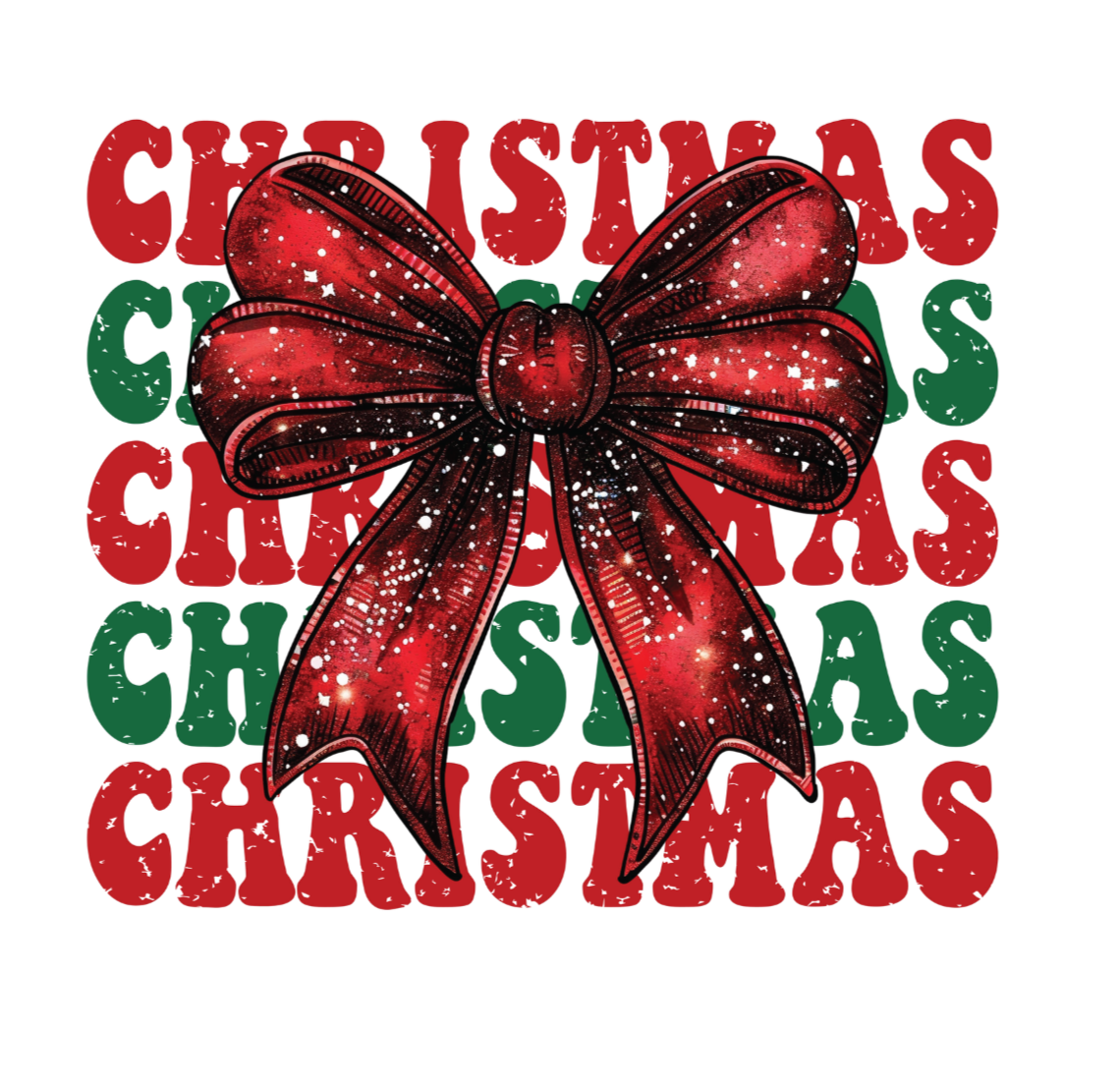 Red bow with 'Christmas' text on a white background
