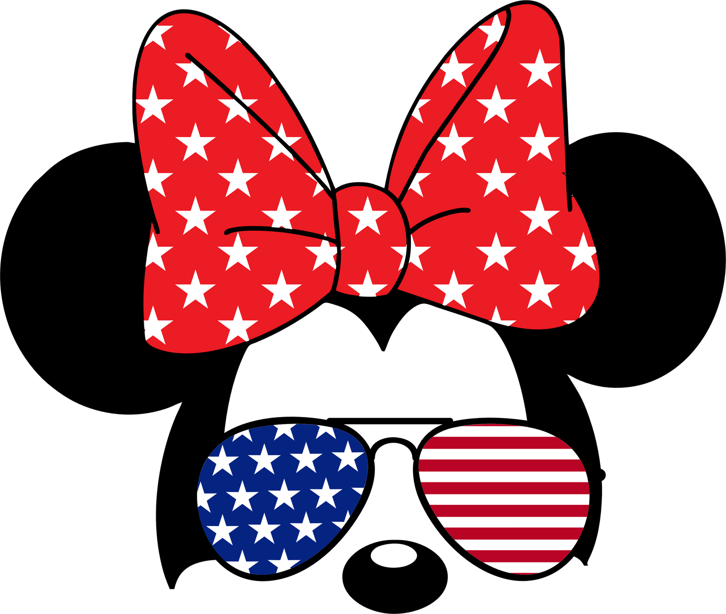 #196 - July 4th Minnie w/ Shades - DTF Transfer