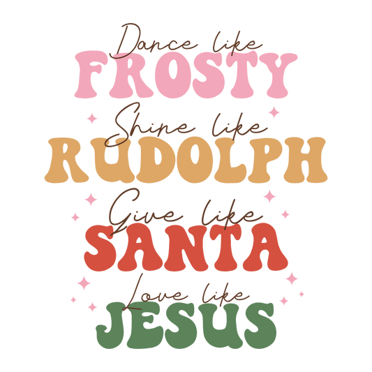 #210 - Frosty Rudolph Santa Jesus - DTF Transfer